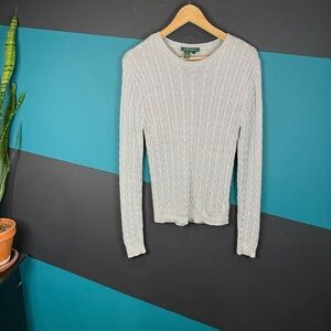 Ralph Lauren Metallic Knit Sweater Silk size Large